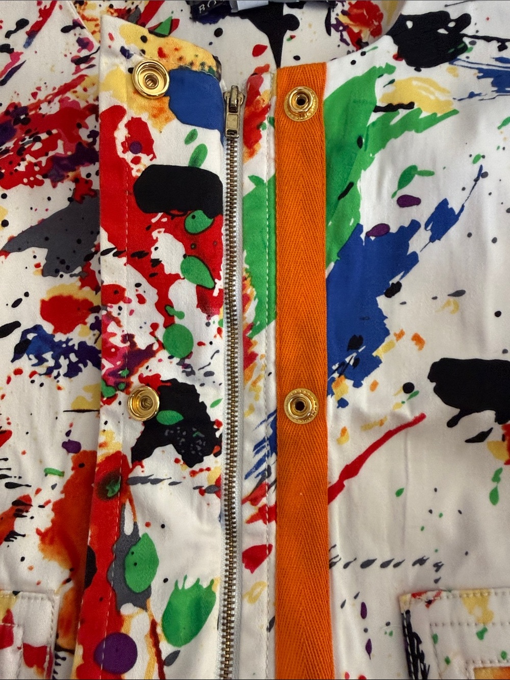 Muse White Cropped Blazer with Multicolor Paint-Splash Print - Picture 8 of 10